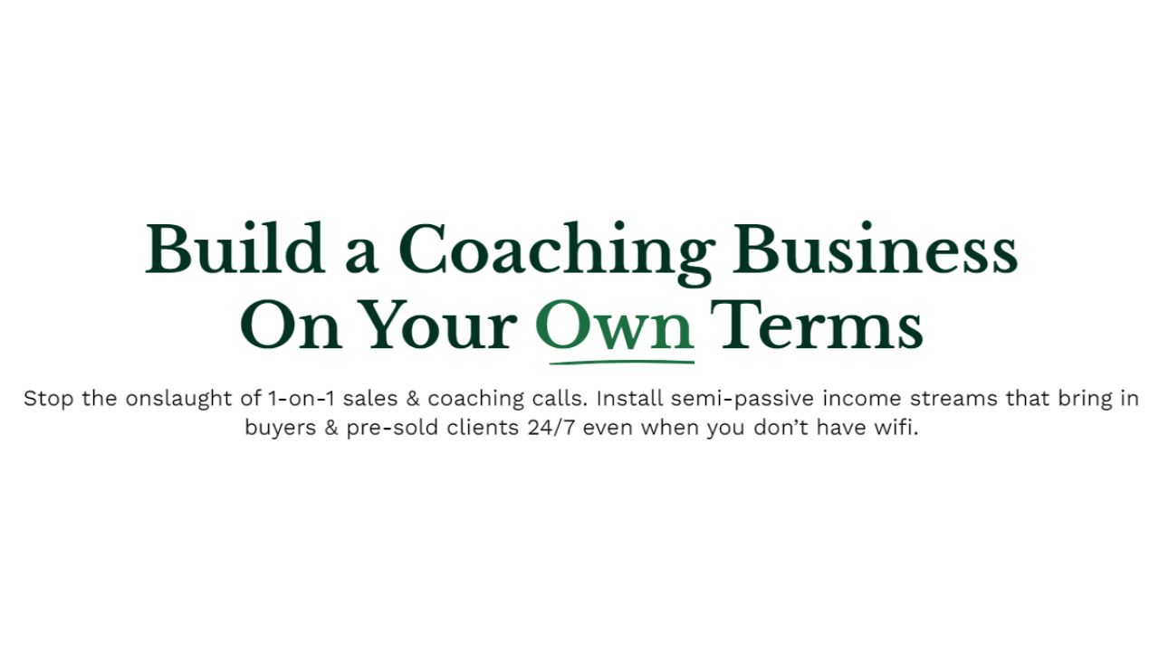 Build a Coaching Business On Your Own Terms