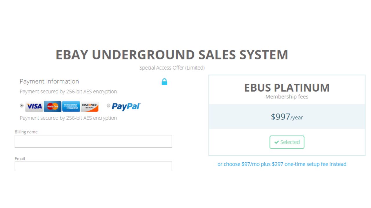 eBay Underground Sales
