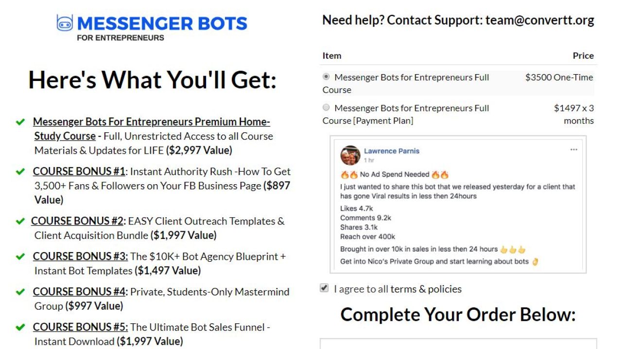 Messenger Bots for Entrepreneurs 3500