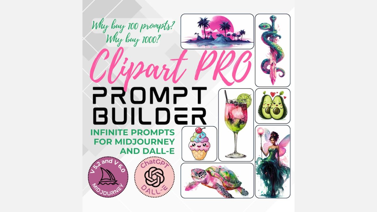 Clipart Prompt Builder PRO Version for Midjourney