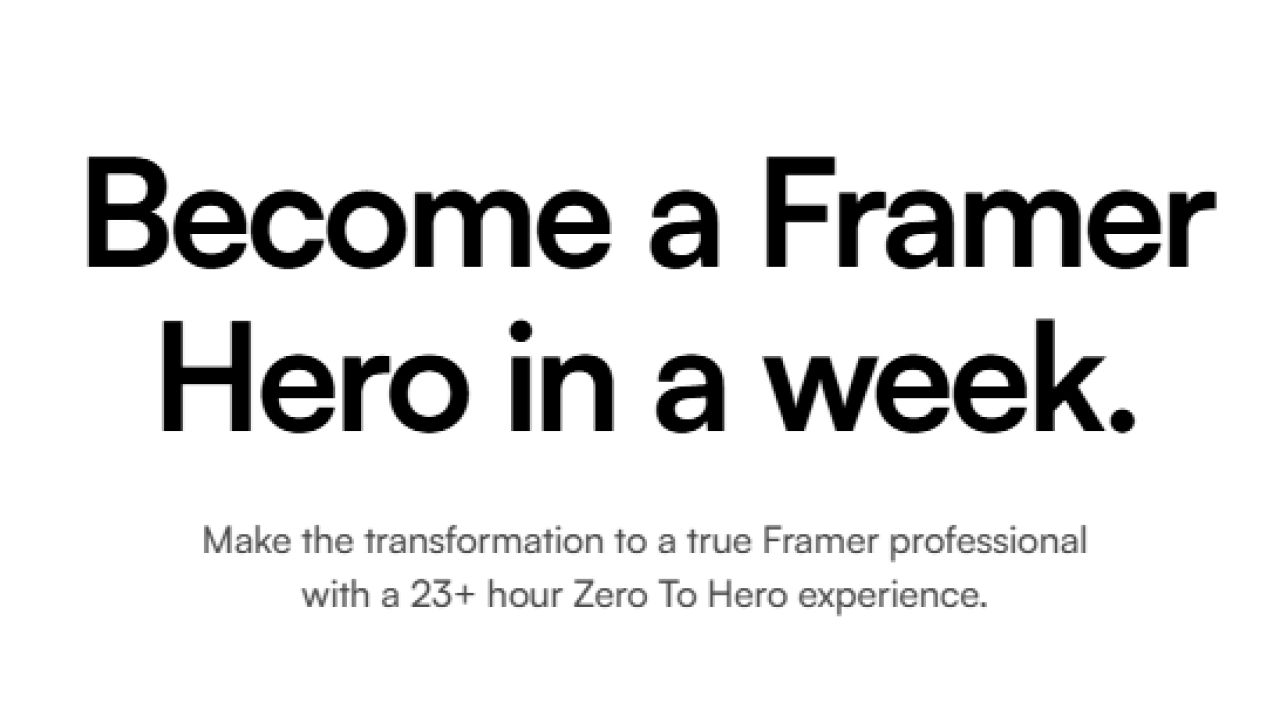 Framer Zero To Hero