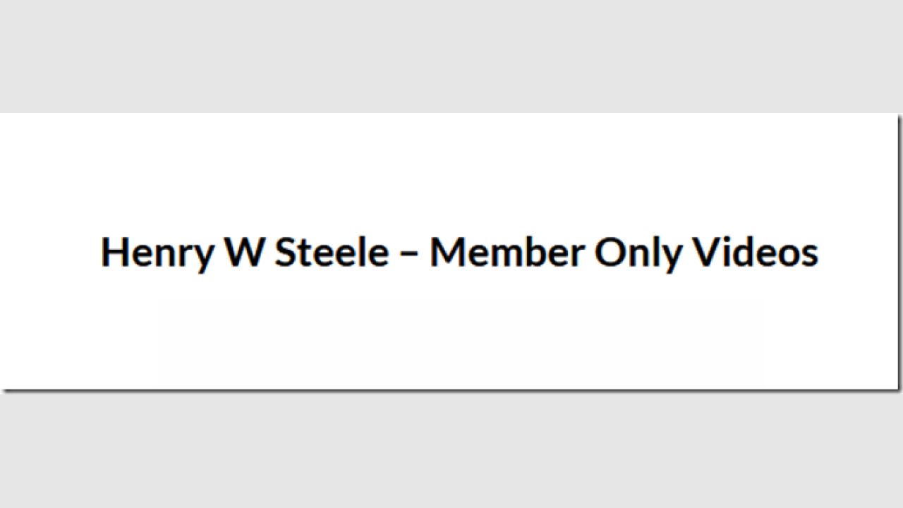 Member Only Videos